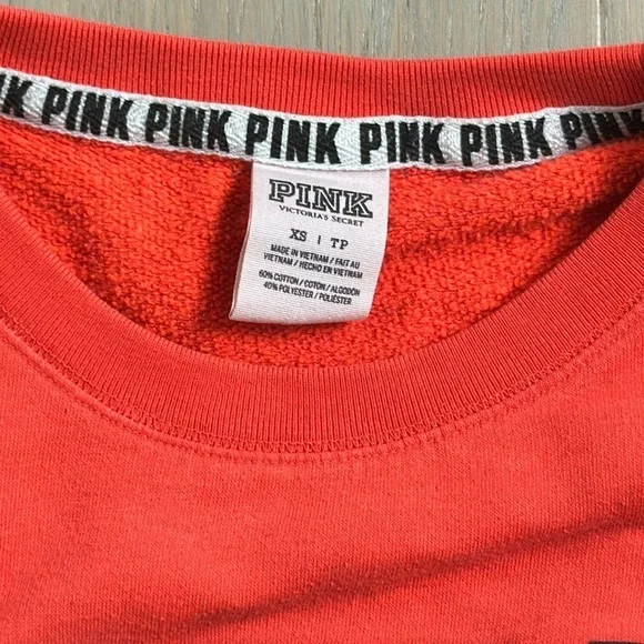 VS PINK Orange Oversized Sweatshirt - Picture 4 of 5